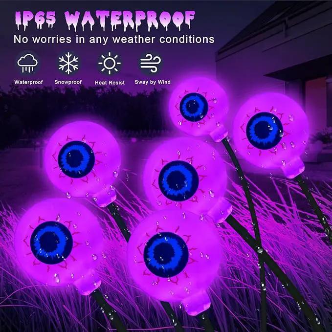 Solar Eyeball Lights Outdoor Waterproof 4 Pack 32 LED Halloween Eyeball Lights 8 Modes Scary Eyeballs Swaying Lights Eyeballs Halloween Decoration for Outside Yard Garden Party Decor (Purple) by GreenHaven Gardens
