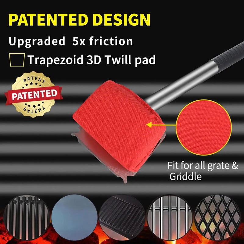 Grill Brush Bristle Free,(Only Replaceable Cleaning Head No Grill Brush)-Red by GreenHaven Gardens