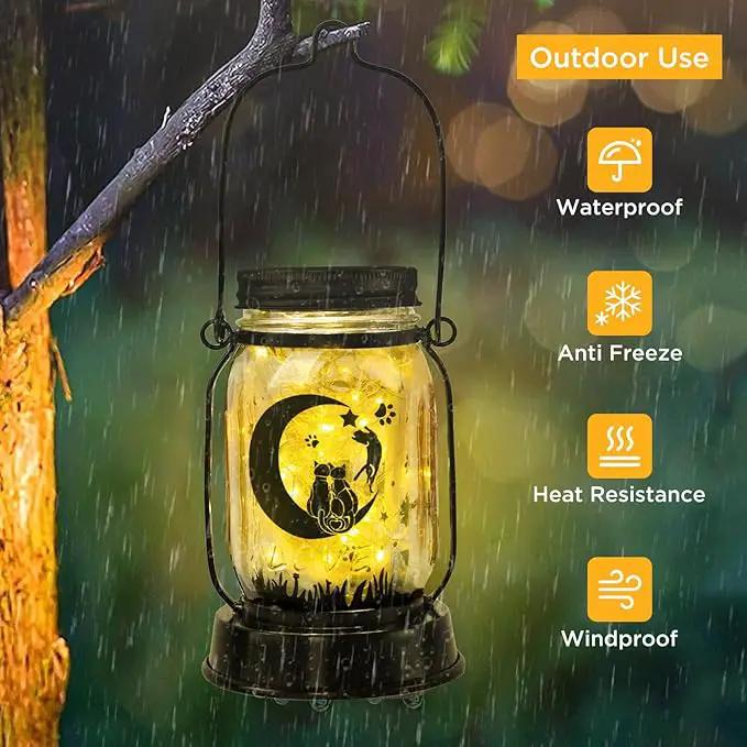 Kyoryuger Cat Solar Lanterns Moon Cats Gifts for Women Mom Grandma Unique Teen Girl Gifts Christmas Gifts for Cat Lovers Cat Memory Lantern with Stake for Yard Lawn Patio Bedroom Kitty Decoration by GreenHaven Gardens