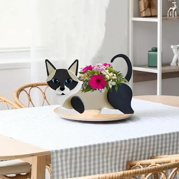 Siamese Cat Planter Plant Pots,Cute Garden Dog Flower Planter,Dog Planters Birthday Gifts for Women,Office,Indoor/Outdoor Decor(12.5 * 5.6 * 7.8in) by GreenHaven Gardens