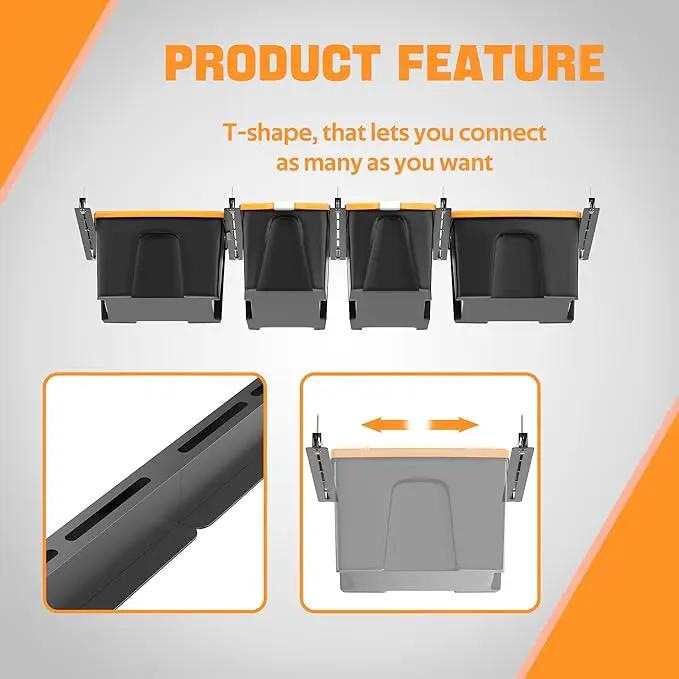 Ultrawall Overhead Garage Storage Rack, Heavy Duty Ceiling Storage Rack, 26 Inch Adjustable Ceiling Bin Storage System, 5 Sets for 4 Bins by GreenHaven Gardens