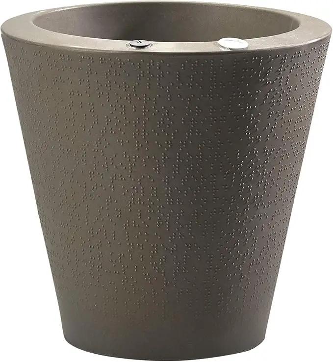 Crescent Garden Dot TruDrop Indoor/Outdoor Planter, Self-Watering Plant Pot, 16 Inches, (Old Bronze) by GreenHaven Gardens