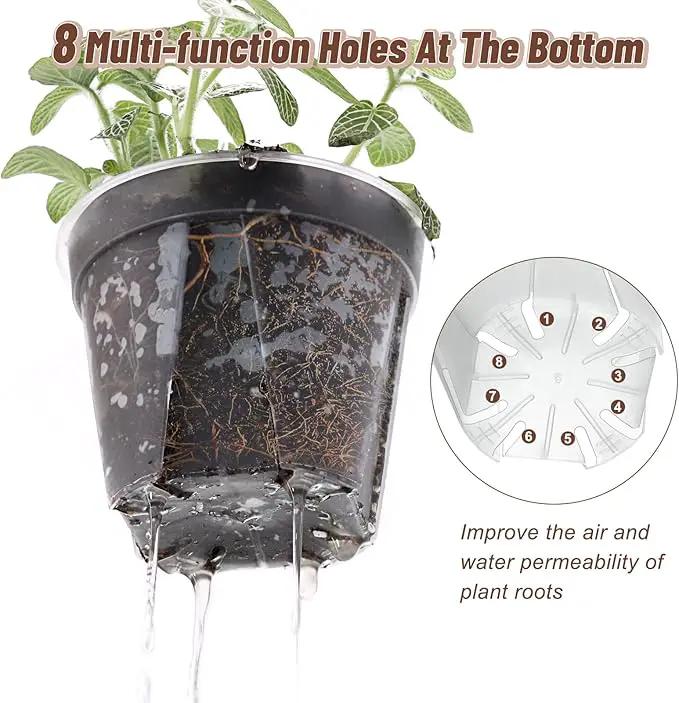 3.9-9.4 Inch Big Size Clear Nursery Pots with Drainage, 6 Sizes 30 Packs Nursery Garden Pots with 30 Plant Labels for Seedling Plants, Nursery Pots Variety for Indoor Outdoor Seed Starter Flower Pots