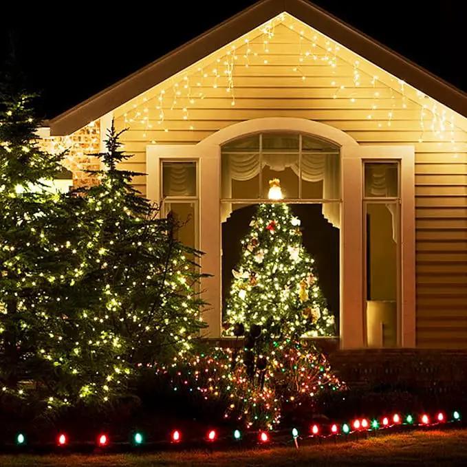 JMEXSUSS 200 LED Icicle Lights, 8 Modes Icicle Lights Indoor, Warm White Icicle Christmas String Lights Outdoor Waterproof for Xmas Roof Wedding Party Holiday Room Home Decorations by GreenHaven Gardens