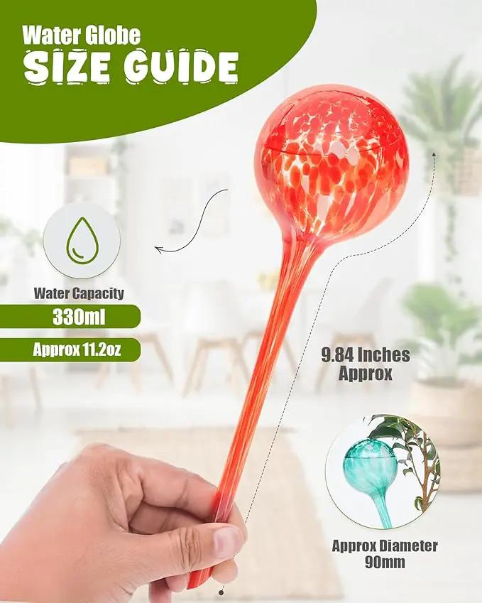 Iridescent Self Watering Globes, Glass Rainbow Plant Watering Globes, Self Watering Planter Insert, Automatic Plant Waterer Indoor (Large-6 Pcs Multi-Color, Large) by GreenHaven Gardens
