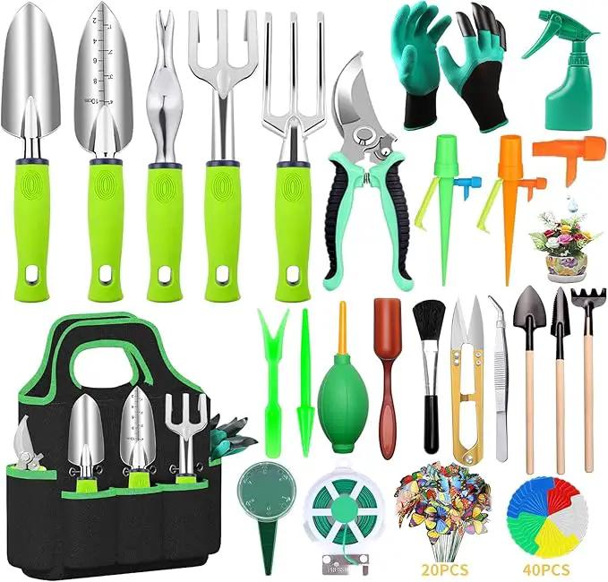 84 PCS Garden Tools Set,10pcs Succulent Tools Set Included 6pcs Large Heavy Duty Aluminum Gardening Hand Tools 12.5IN with Garden Tool Bag,Gloves Sprayer etc.Gardening Gifts for Men Women Garden Gifts by GreenHaven Gardens