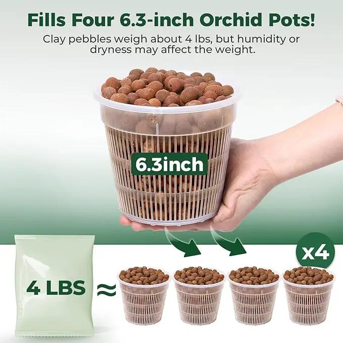 T4U Leca Clay Pebbles for Plants, 4 LBS 10-20 mm Clay Balls for Indoor Plants, Natural Clay Pebbles for Orchid Potting Mix, Hydroponic, Leca Pots, Plant Drainage, Garden Soil by GreenHaven Gardens