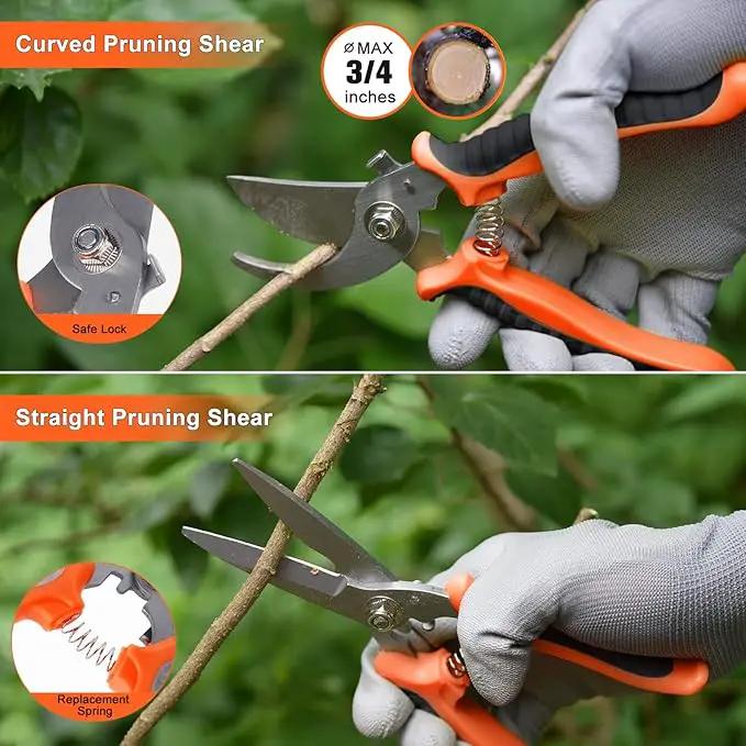 Garden Tools Set, Carsolt 10 Piece Stainless Steel Heavy Duty Gardening Tools Set for Planting Pruning Gardening Kit with Durable Gardening Bag Gloves Gift Box Ideal Garden Gifts for Women Men(Orange) by GreenHaven Gardens