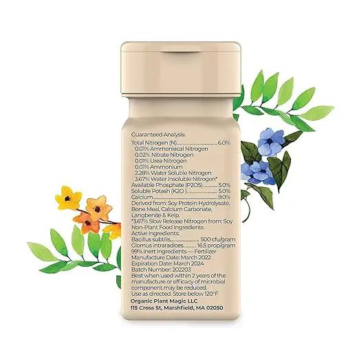 Organic Plant Magic - Truly Organic™ Easy to Use Soluble Plant Food Shaker: All-Purpose Fertilizer Concentrate for All Flower Vegetable Herb Fruit Tree Indoor Garden & House Plants [Two 3 oz Shaker] by GreenHaven Gardens