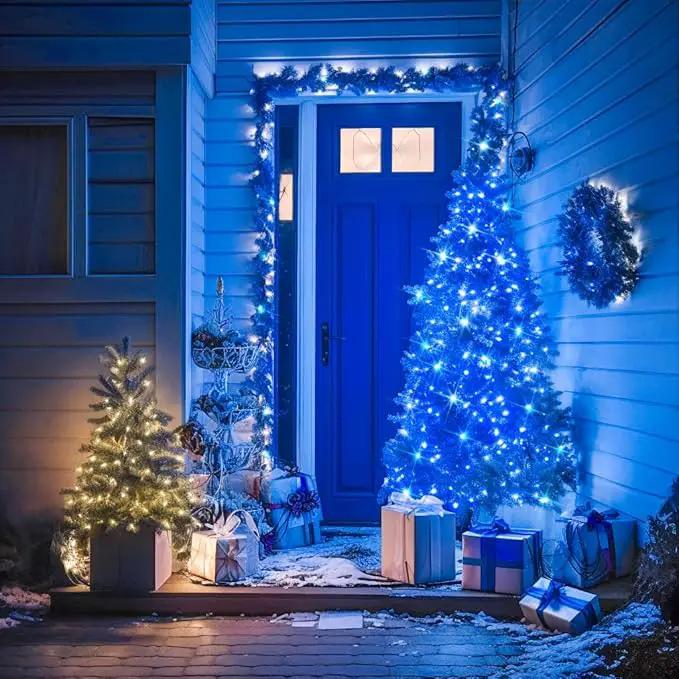 JMEXSUSS 66ft 200 LED Blue Christmas Lights Indoor Outdoor, Connectable Blue String Lights Clear Wire Plug in, 8 Modes Blue Fary Lights for Halloween Tree Party Bedroom Wall Christmas Decoration by GreenHaven Gardens