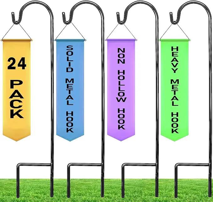 Ashman Shepherd's Hooks 35 Inch (24 Per Pack), Black, Made of Premium Metal for Hanging Solar Lights, Bird Feeders, Mason Jars, Christmas Lights, Lanterns, Garden Stakes and Wedding Décor. by GreenHaven Gardens
