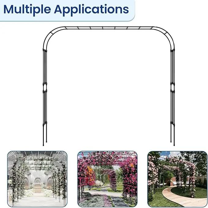 Garden Arch Arbor Trellis, 126" L x 94.5" H, Metal Archway for Climbing Plants Outdoor, Wide Sturdy Garden Arch for Lawn, Party, Ceremony Wedding Decoration by GreenHaven Gardens
