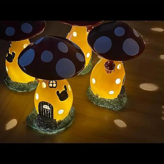 Fairy Houses for Outside - Solar Light Garden Decor, Solar Garden Decor, Waterproof Yard Mushroom Ornaments for Patio Lawn, Christmas, Birthdays, Unique Gift Ideas for Gardening Mom & Grandma by GreenHaven Gardens