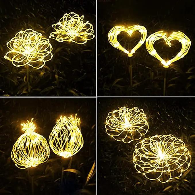 Solar Garden Lights 4-Pack Waterproof Decorative Pathway Firefly Lights for Courtyard & Garden Party Warm White by GreenHaven Gardens