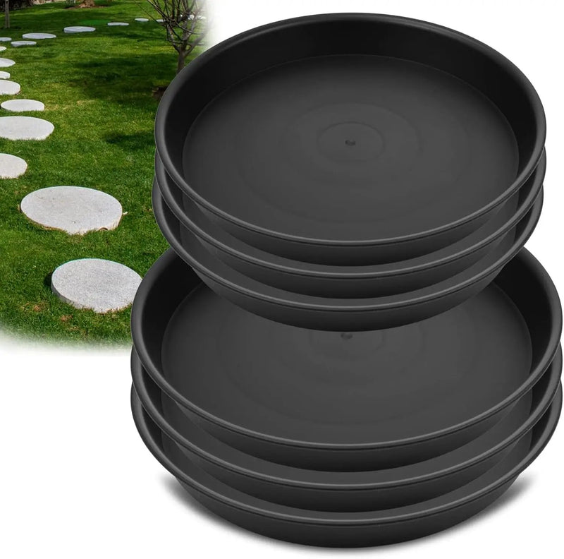 2 Size Round Stepping Stone Molds, 6 Pcs 10''/ 11.2'' Reusable Concrete Mold for Garden Stepping Stones Large Tray for Concrete and Stained Glass for Garden Walk Way Black by GreenHaven Gardens