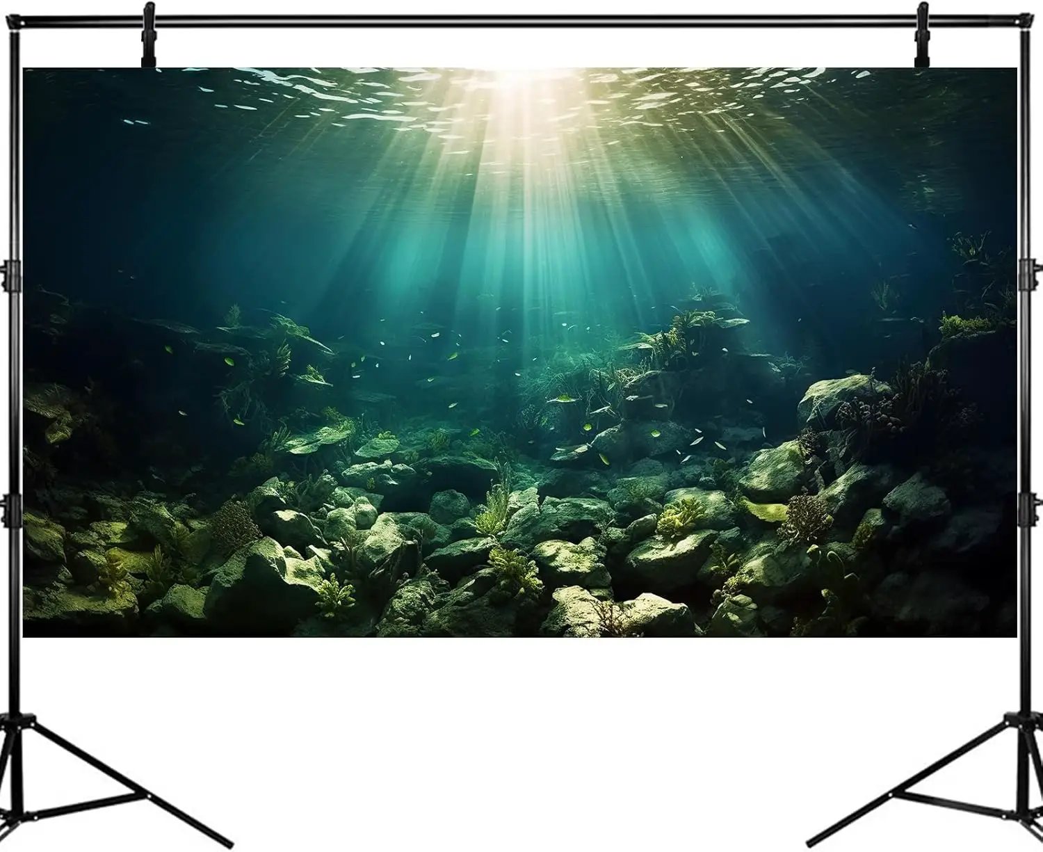 Deep Ocean Aquarium Background Under The Sea Fish Tank Background Underwater World Terrarium Backgrounds Ocean Floor Rock Aquatic Plants Aquarium Backdrop for Fish Tank Backgrounds Decors 24x16in by GreenHaven Gardens