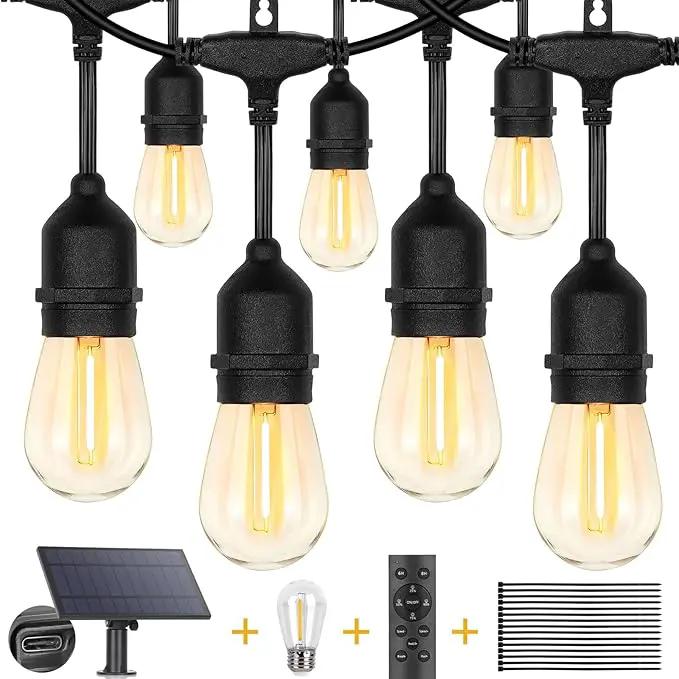 ZJOJO 60FT Solar String Lights Outdoor Waterproof, Solar Lights Outdoor with 15 Shatterproof Bulbs IP65, Patio Light for Outside Decor by GreenHaven Gardens