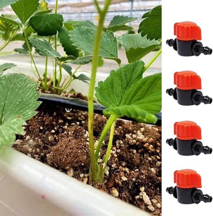 40pcs Drip Irrigation Barb Shut-Off Valve Barbed Ball Valve Tubing Coupling Valve OD Tube Drip Irrigation Systems for Gardens Farmland Greenhouse by GreenHaven Gardens