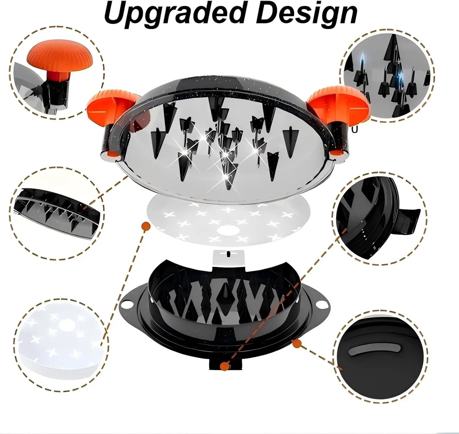 Chicken Shredder Meat Shredder Tool Twist Chicken Breast Shredder Large-Shredding Tools Chicken Breast, Pulled Pork, Beef with Stainless Steel Spikes (Orange & Black) by GreenHaven Gardens