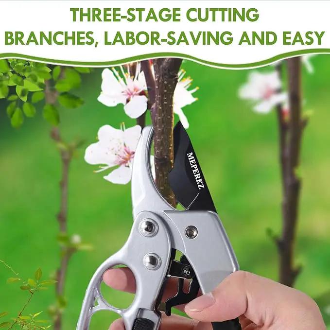 Garden Clippers, Premium Germany Pruners, Work 3 Times Easier, Professional Pruning Shears, Cutting Rose, Flower, Hedge, Stem, Sharp Scissors Gardening Tools, Arthritis Weak Hand Snips by GreenHaven Gardens