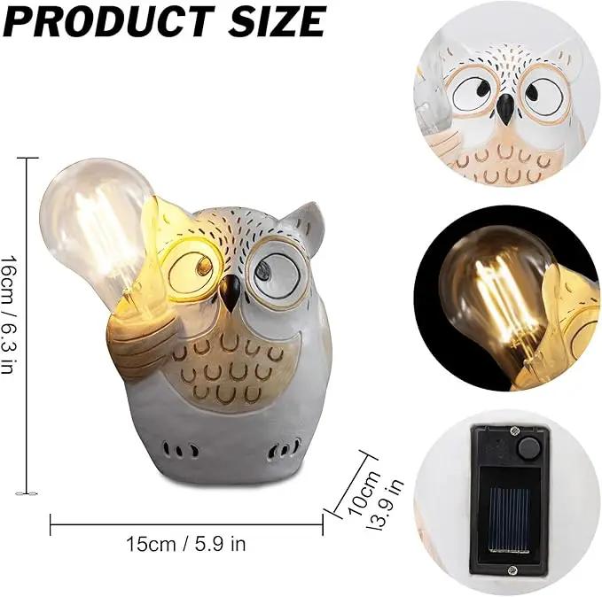 pearlstar Owl Garden Outdoor Statue, Solar Figurines Bulb LED Lights, Outdoor Garden Lawn Decorations for Porch Patio Yard Lawn, Unique Gifts for Friends and Family by GreenHaven Gardens