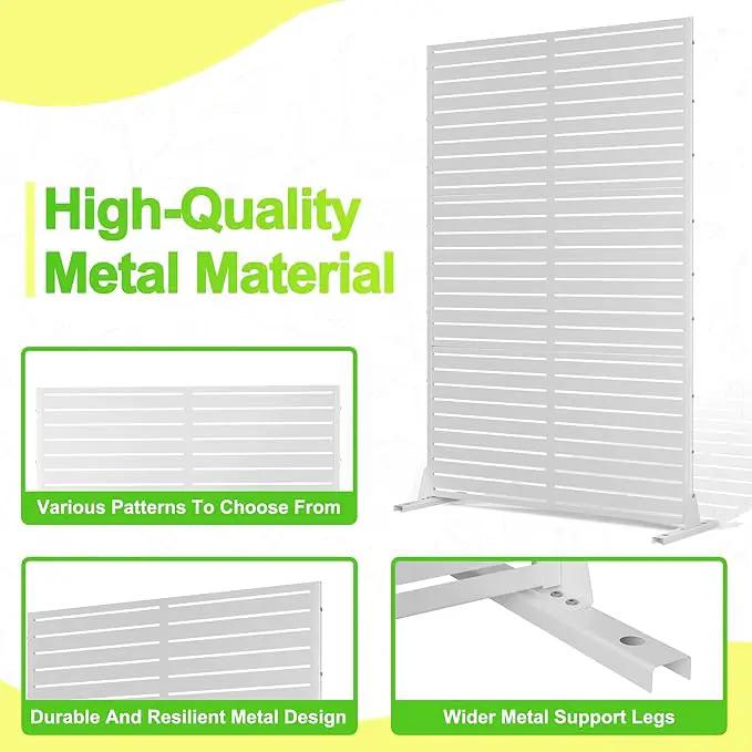 Outdoor Privacy Screen,72" H×47" W Metal Privacy Screen, Freestanding Privacy Fence Panels for Patio by GreenHaven Gardens