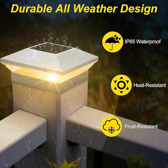 T-SUN Bright Solar Post Cap Lights 6 Pack – Outdoor Waterproof Solar Powered Deck Fence Post Lights for Wooden (4x4/6x6) & Vinyl (4x4/5x5) Posts – 2 Modes for Garden, Patio, Gate, Mailbox, Porch by GreenHaven Gardens