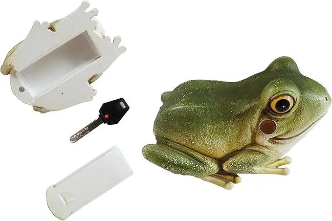 Hide a Key Frog Hand Painted Polyresin Outdoor Statue and Key Holder,Look and Feels Like a Real Frog for Yard,Garden,Patio by GreenHaven Gardens