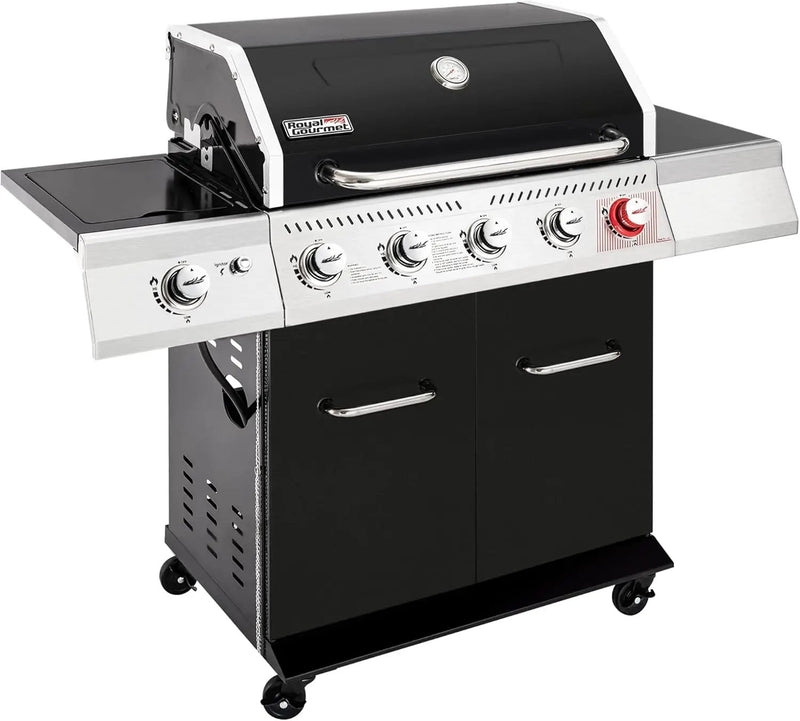 Royal Gourmet GA5404H 5-Burner Propane Gas Grill with Side Burner & Warming Rack, Outdoor BBQ Grill with 64,000 BTUs Output & 738 Sq. in. Cooking Area for Outdoor Barbecue, Black by GreenHaven Gardens