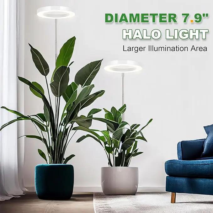 LORDEM Grow Light for Indoor Plants, 7.9" Full Spectrum LED Plant Grow Light, Height Adjustable Growing Lamp with Auto Timer 4H/8H/12H, 6 Dimmable Levels, Ideal for Indoor Large Tall Plants, 2 Packs by GreenHaven Gardens