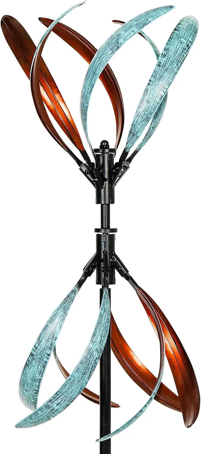 Wind Spinners Outdoor – Metal Large Wind Spinner with Stake for Yard and Garden, Garden Wind Sculptures & Spinners, Ideal Gift for Family (13'' W x 70.5'' H) by GreenHaven Gardens