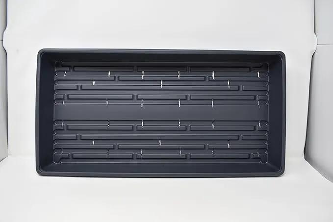 10 Plant Growing Trays (WITH Drain Holes) - 20" x 10" - Perfect Garden Seed Starter Grow Trays: for Seedlings, Indoor Gardening, Growing Microgreens, Wheatgrass & More - Soil or Hydroponic by GreenHaven Gardens