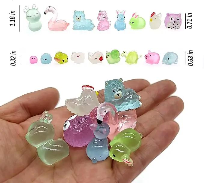Luminous Woodland Mini Resin Animals Figures 100 Pcs Glow in The Dark Tiny Plastic Animals Small Little Miniature Animals Figurines for Hiding Miniature Fairy Garden Accessories by GreenHaven Gardens