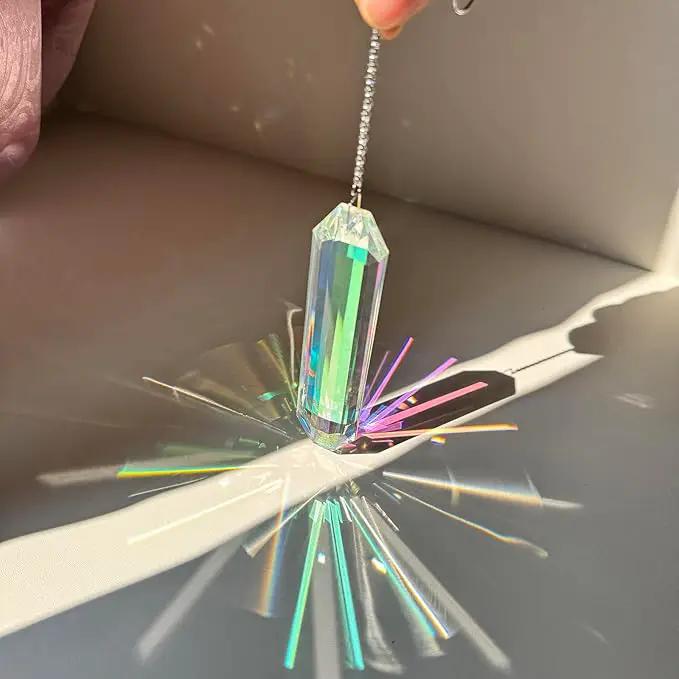 3PCS 5" Large Crystal Sun Catcher Prisms, Hanging Suncatchers with Glass Prism, Rainbow Maker for Room, Windows,Garden,Fantasy Aesthetic Home Decor. (YGBS01) by GreenHaven Gardens