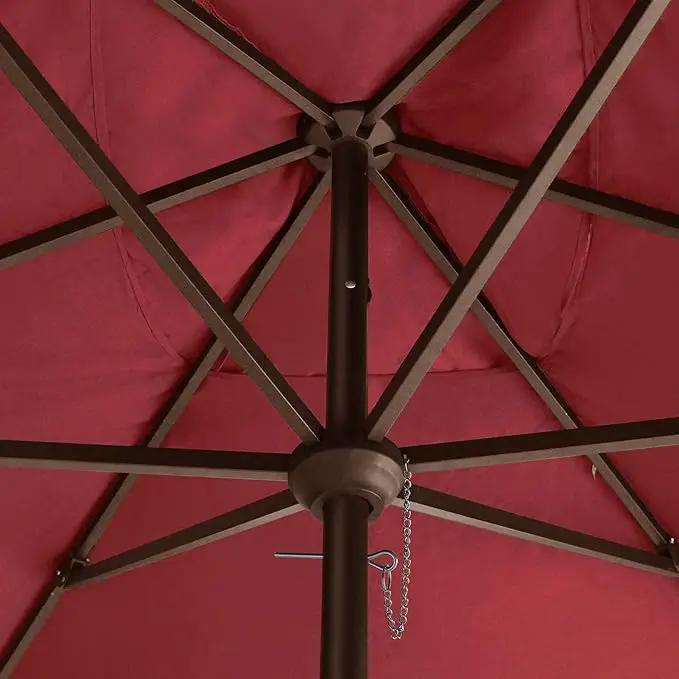 EliteShade USA 10-Year-Non-Fading 6.5x10Ft Rectangular Market Umbrella Patio Umbrella Outdoor Table Umbrella with Ventilation, Burgundy by GreenHaven Gardens