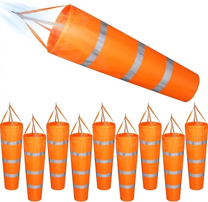 10 Pcs Airport Windsocks 40 Inch Outdoor Hanging Heavy Duty Wind Direction Measurement Wind Sock Windsocks with Reflective Belt for Outdoors Airport Farm Park (Orange) by GreenHaven Gardens