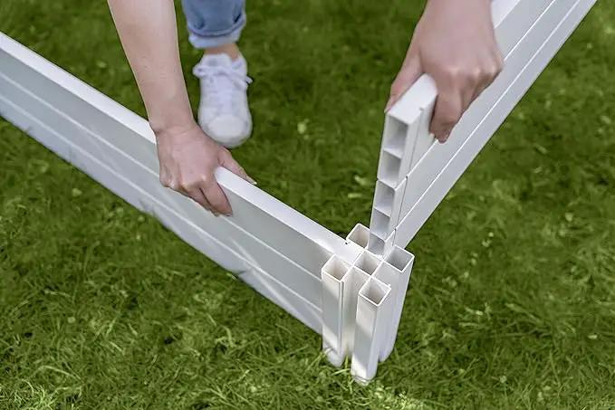 Vita Classic 4 Foot x 4 Foot x 11 inch White Vinyl Raised Modular Garden Bed, White, PVC, BPA and Pthalate Free, VT17108 by GreenHaven Gardens