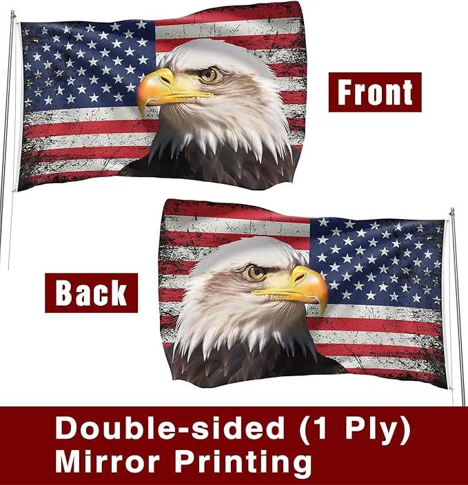 American Eagle Flag 3x5 Ft Double Sided Faith Over Fear Banner, Christian American Flags for Outside Christian Banners with Brass Grommets Outdoor House Decorations Flag by GreenHaven Gardens