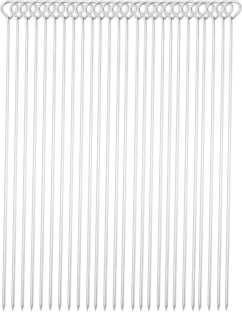12 Inch Long Metal BBQ Kabob, Stainless Steel Skewers Shish Kebab Skewers 30 Pack (12Inch BBQ Skewers-30p) by GreenHaven Gardens