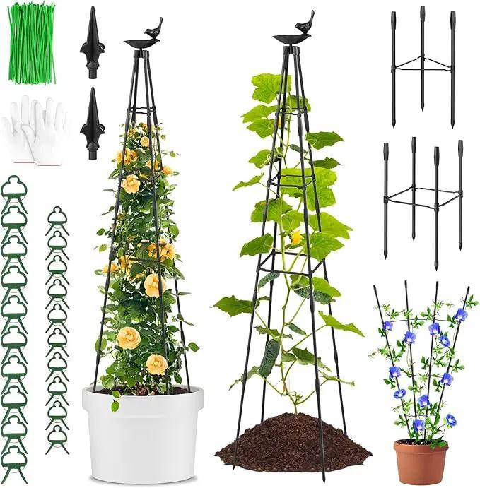 2 Pack Garden Obelisk Trellis for Climbing Plants | 79 Inches Tall Rustproof Metal Plant Support Trellis | Adjustable Garden Tower Trellis for Indoor Outdoor Vines Vegetables Flowers by GreenHaven Gardens