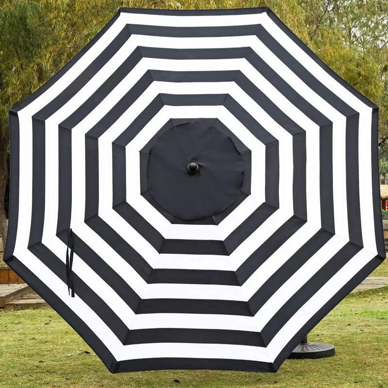 Sunnyglade 9' Patio Umbrella Outdoor Table Umbrella with 8 Sturdy Ribs (Black and White) by GreenHaven Gardens
