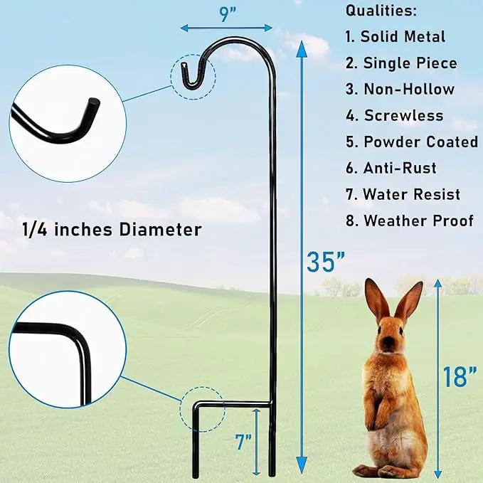 Ashman Shepherd's Hooks 35 Inch (24 Per Pack), Black, Made of Premium Metal for Hanging Solar Lights, Bird Feeders, Mason Jars, Christmas Lights, Lanterns, Garden Stakes and Wedding Décor. by GreenHaven Gardens