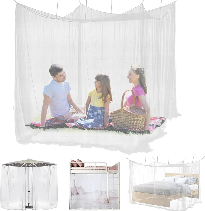 Mosquito Netting for Patio - Extra-Large Mosquito Net for Bed Camping Hammock Porch Garden Outdoor, 2 Openings Design with 1 Storage Bag, 8 Pegs, 8 Stoppers and 8 Pieces of 1.4m Rope by GreenHaven Gardens