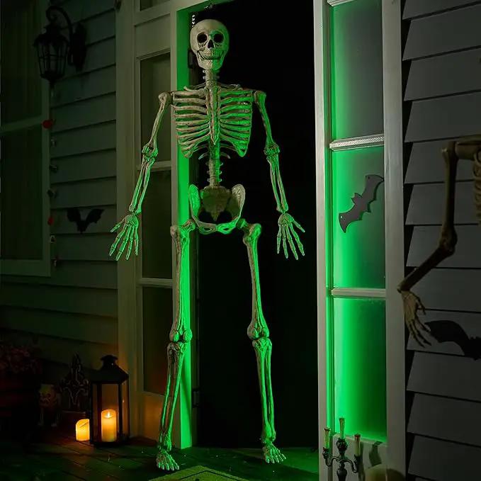 JOYIN 6.9 FT Halloween Skeleton Posable Plastic Full Body Realistic Human Bones with Movable Joints for Indoor Outdoor Halloween Props Spooky Scene Party Decorations（White, No Screwdriver） by GreenHaven Gardens