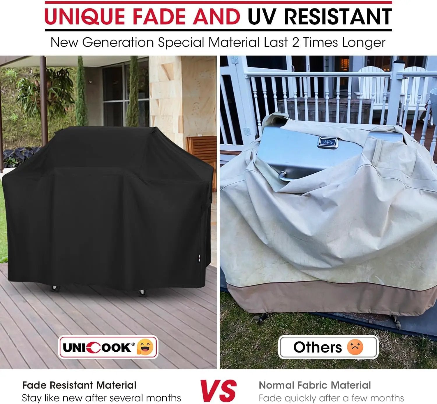 Unicook 63 Inch Grill Cover for Weber Genesis 300 Series and New 2022 Genesis 300, Outdoor BBQ Gas Grill Cover, Heavy Duty Waterproof Fade Resistant, Compared to Weber 7757 by GreenHaven Gardens