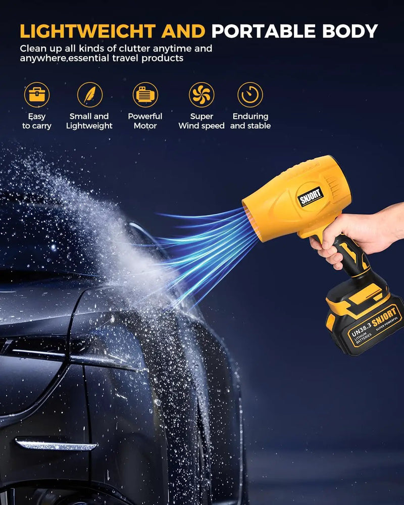Leaf Blower Cordless with Battery and Charger,500,000 RPM,Extended Nozzle,Lightweight Handheld Design,Blower for Patio Cleaning,car Blowing Water,Blowing Leaves and Dust by GreenHaven Gardens