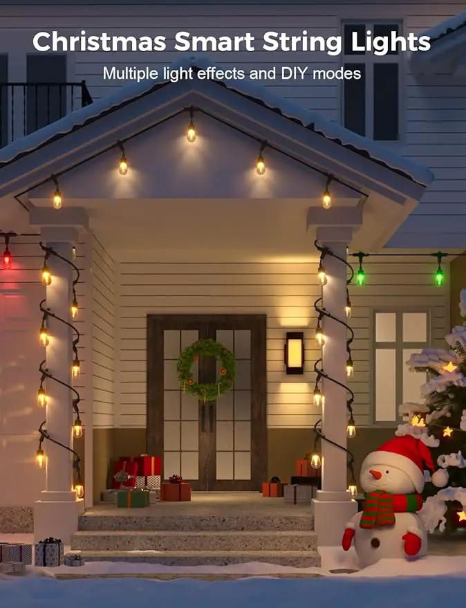 XMCOSY+ Smart Outdoor String Lights, 98Ft Patio Lights Waterproof, App Control, Compatible with Alexa, RGBCWIC Color Changing LED String Light for Outside by GreenHaven Gardens