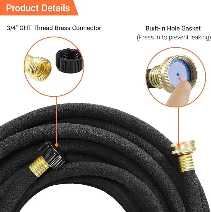 MAMIZO Soaker Hose Kit 50 ft 1/2", Solid Brass Connectors Rubber Longer Lasting, Heavy Duty Drip Hose to Save 70% Water, Soaker Hose for Garden, Lawn and Yard by GreenHaven Gardens