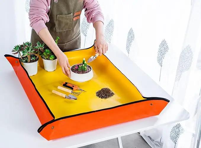Plant Repotting Mat, 5Pcs Succulent Tools Mini Garden Small Gardening Tools Indoor, Pruning Shear Gardening Scissor, Hand kit for Bonsai, Cactus, Fairy, Houseplant Transplanting, Seedling by GreenHaven Gardens