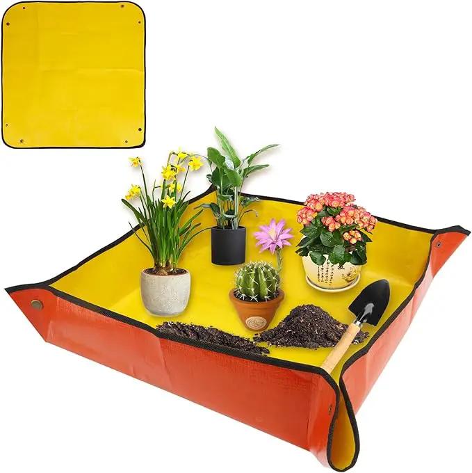 Gardening Gifts,Plant Accessories Indoor,Repotting Mat,Plant Repotting Mat,Gardening Hand Tools,Gardening Tool Set,Garden Tools,Indoor Gardening Tools,Gifts for Gardeners(Orange 39.37*39.37 in) by GreenHaven Gardens